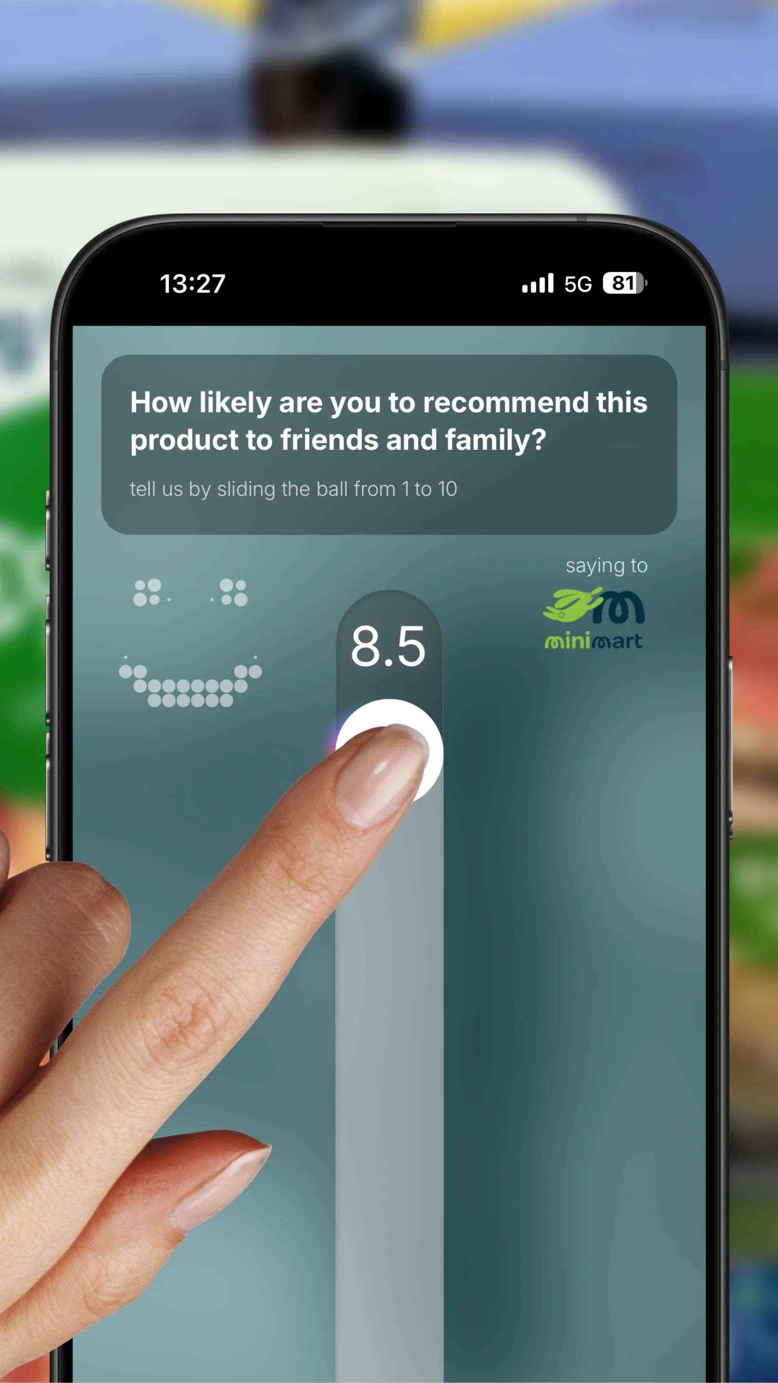 Rating a product on a 1-10 slider scale