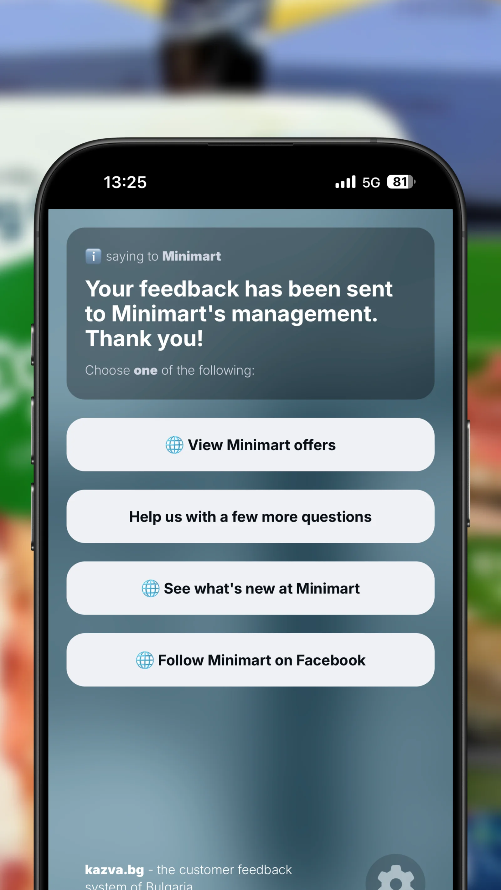 Post-feedback options with promotions and offers