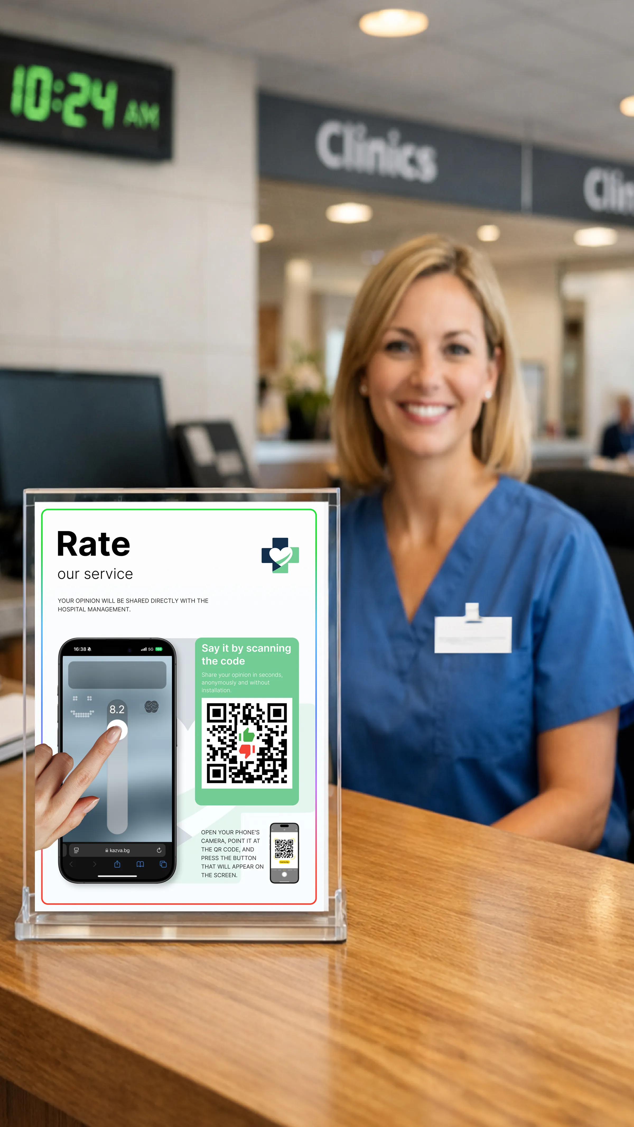 QR code for scanning at hospital reception
